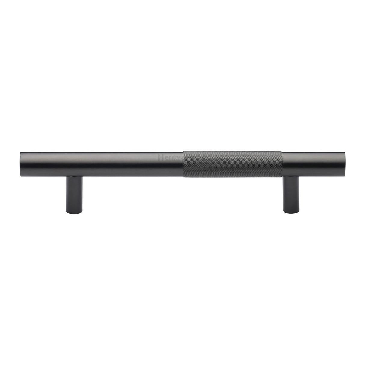This is an image of a Heritage Brass - Door Pull Handle Bar Knurled Design 305mm Matt Bronze Finish, v1365-305-mb that is available to order from T.H Wiggans Ironmongery in Kendal.