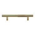 This is an image of a Heritage Brass - Door Pull Handle Bar Knurled Design 305mm Polished Brass Finish, v1365-305-pb that is available to order from T.H Wiggans Ironmongery in Kendal.