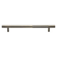 This is an image of a Heritage Brass - Door Pull Handle Bar Knurled Design 457mm Antique Brass Finish, v1365-457-at that is available to order from T.H Wiggans Ironmongery in Kendal.