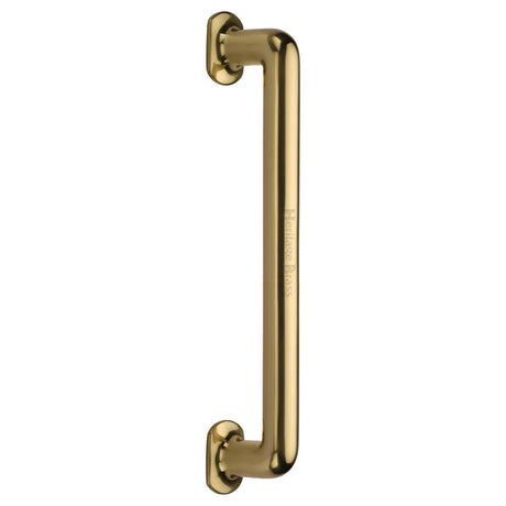 This is an image of a Heritage Brass - Door Pull Handle Traditional Design 330mm Polished Brass Finish, v1376-330-pb that is available to order from T.H Wiggans Ironmongery in Kendal.