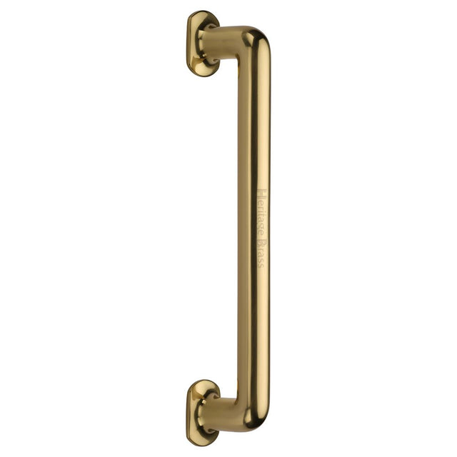 This is an image of a Heritage Brass - Door Pull Handle Traditional Design 330mm Polished Brass Finish, v1376-330-pb that is available to order from T.H Wiggans Ironmongery in Kendal.