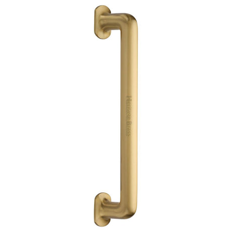 This is an image of a Heritage Brass - Door Pull Handle Traditional Design 330mm Satin Brass Finish, v1376-330-sb that is available to order from T.H Wiggans Ironmongery in Kendal.