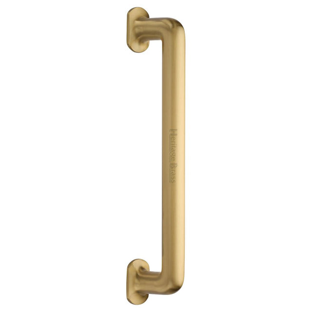 This is an image of a Heritage Brass - Door Pull Handle Traditional Design 330mm Satin Brass Finish, v1376-330-sb that is available to order from T.H Wiggans Ironmongery in Kendal.