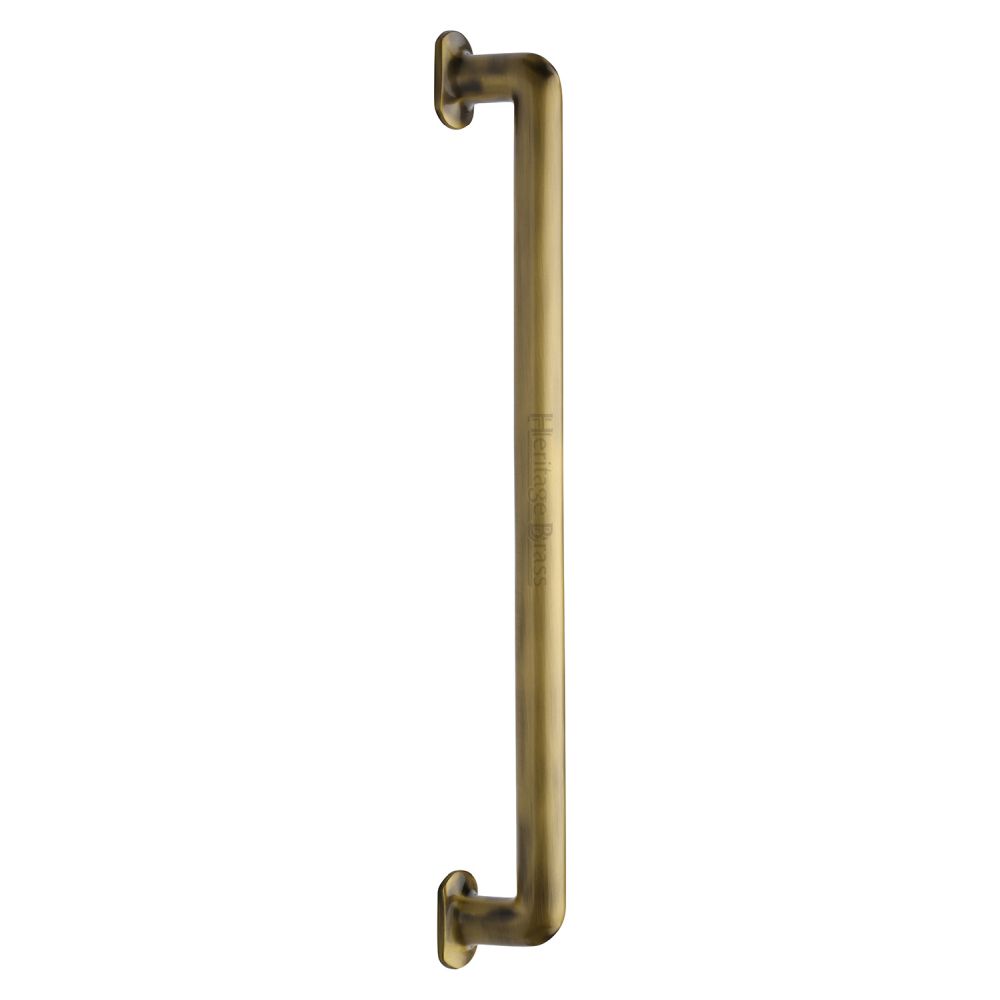 This is an image of a Heritage Brass - Door Pull Handle Traditional Design 482mm Antique Brass Finish, v1376-482-at that is available to order from T.H Wiggans Ironmongery in Kendal.