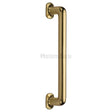 This is an image of a Heritage Brass - Door Pull Handle Traditional Design 482mm Polished Brass Finish, v1376-482-pb that is available to order from T.H Wiggans Ironmongery in Kendal.