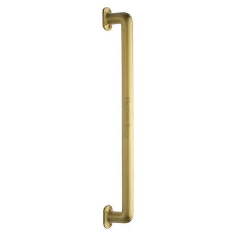 This is an image of a Heritage Brass - Door Pull Handle Traditional Design 482mm Satin Brass Finish, v1376-482-sb that is available to order from T.H Wiggans Ironmongery in Kendal.