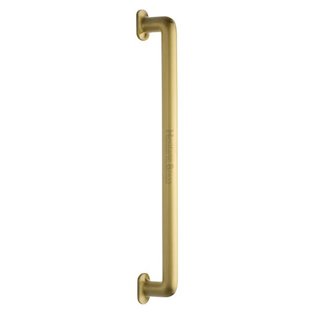 This is an image of a Heritage Brass - Door Pull Handle Traditional Design 482mm Satin Brass Finish, v1376-482-sb that is available to order from T.H Wiggans Ironmongery in Kendal.