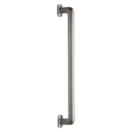 This is an image of a Heritage Brass - Door Pull Handle Traditional Design 482mm Satin Nickel Finish, v1376-482-sn that is available to order from T.H Wiggans Ironmongery in Kendal.