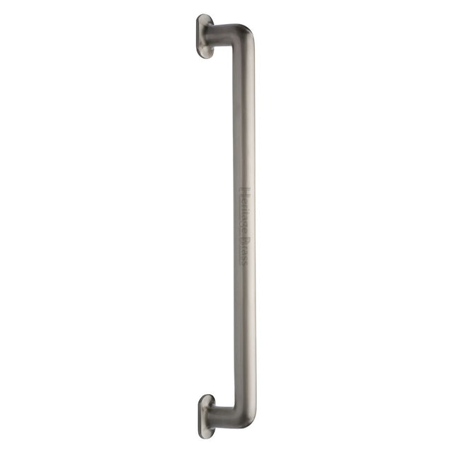 This is an image of a Heritage Brass - Door Pull Handle Traditional Design 482mm Satin Nickel Finish, v1376-482-sn that is available to order from T.H Wiggans Ironmongery in Kendal.