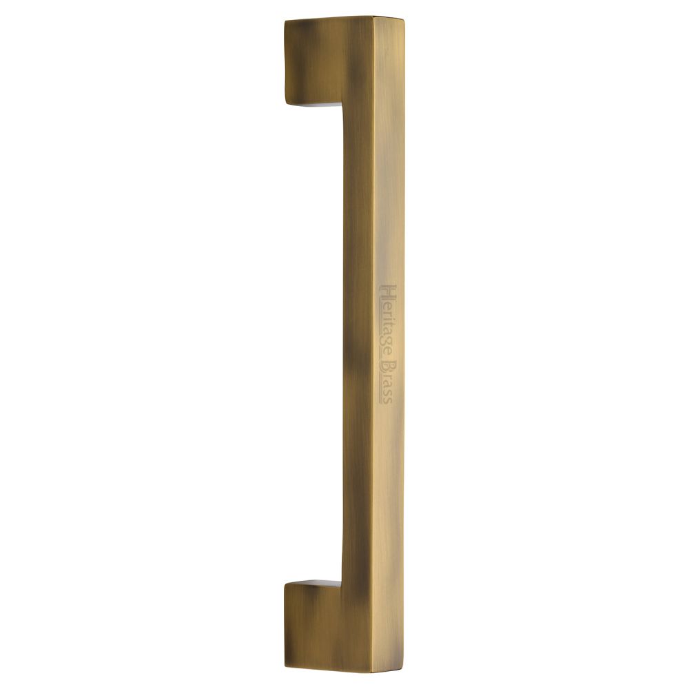 This is an image of a Heritage Brass - Door Pull Handle Urban Design 305mm Antique Brass Finish, v1390-305-at that is available to order from T.H Wiggans Ironmongery in Kendal.