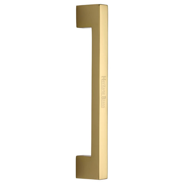 This is an image of a Heritage Brass - Door Pull Handle Urban Design 305mm Polished Brass Finish, v1390-305-pb that is available to order from T.H Wiggans Ironmongery in Kendal.