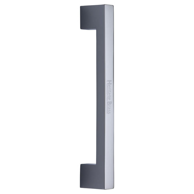 This is an image of a Heritage Brass - Door Pull Handle Urban Design 305mm Polished Chrome Finish, v1390-305-pc that is available to order from T.H Wiggans Ironmongery in Kendal.