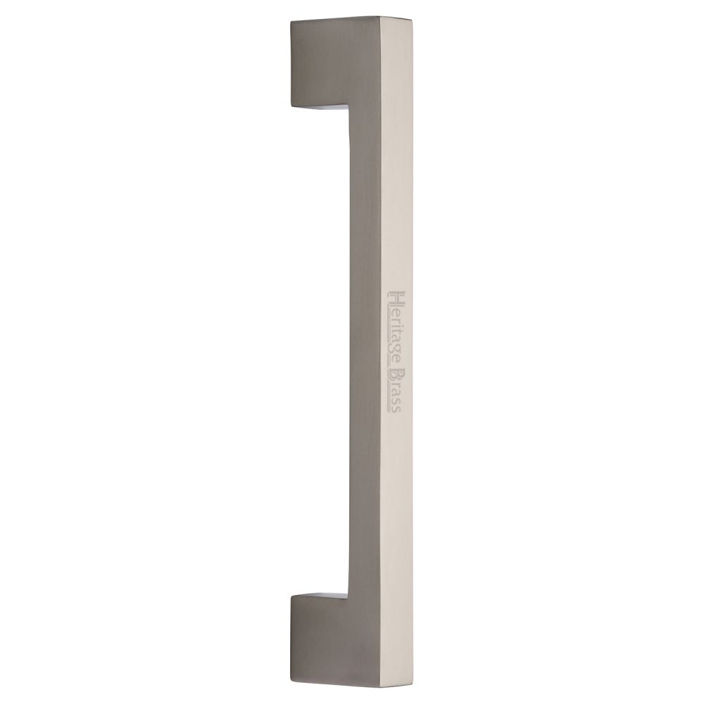 This is an image of a Heritage Brass - Door Pull Handle Urban Design 305mm Satin Nickel Finish, v1390-305-sn that is available to order from T.H Wiggans Ironmongery in Kendal.