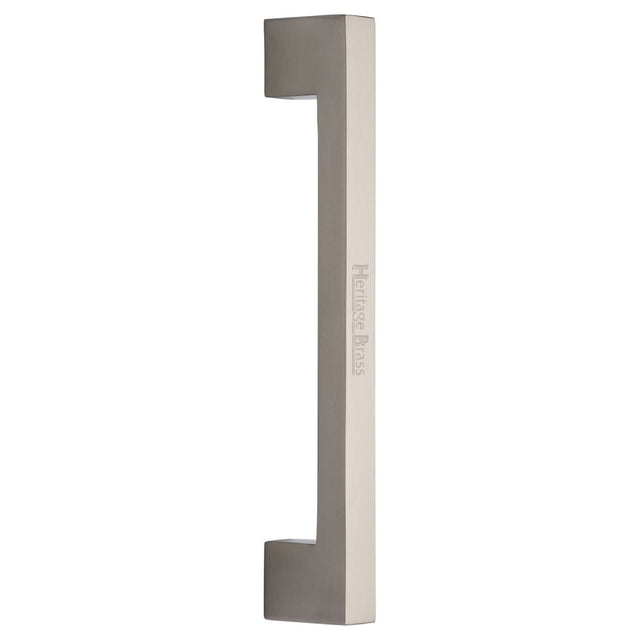 This is an image of a Heritage Brass - Door Pull Handle Urban Design 305mm Satin Nickel Finish, v1390-305-sn that is available to order from T.H Wiggans Ironmongery in Kendal.