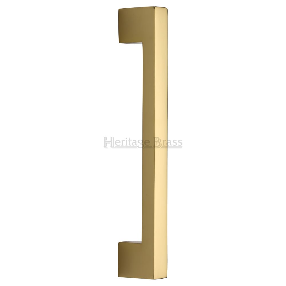 This is an image of a Heritage Brass - Door Pull Handle Urban Design 457mm Polished Brass Finish, v1390-457-pb that is available to order from T.H Wiggans Ironmongery in Kendal.