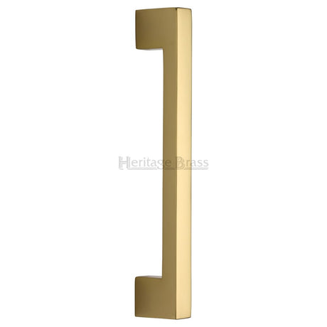 This is an image of a Heritage Brass - Door Pull Handle Urban Design 457mm Polished Brass Finish, v1390-457-pb that is available to order from T.H Wiggans Ironmongery in Kendal.