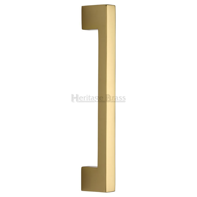 This is an image of a Heritage Brass - Door Pull Handle Urban Design 457mm Polished Brass Finish, v1390-457-pb that is available to order from T.H Wiggans Ironmongery in Kendal.