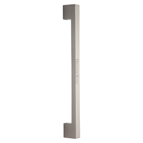 This is an image of a Heritage Brass - Door Pull Handle Urban Design 457mm Satin Nickel Finish, v1390-457-sn that is available to order from T.H Wiggans Ironmongery in Kendal.