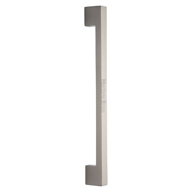 This is an image of a Heritage Brass - Door Pull Handle Urban Design 457mm Satin Nickel Finish, v1390-457-sn that is available to order from T.H Wiggans Ironmongery in Kendal.