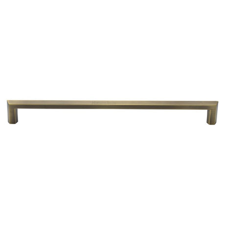 This is an image of a Heritage Brass - Door Pull Handle Hexagonal Design 480mm Antique Brass Finish, v1473-480-at that is available to order from T.H Wiggans Ironmongery in Kendal.