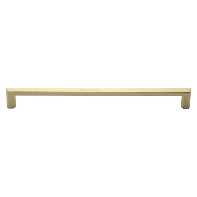 This is an image of a Heritage Brass - Door Pull Handle Hexagonal Design 480mm Polished Brass Finish, v1473-480-pb that is available to order from T.H Wiggans Ironmongery in Kendal.