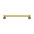 This is an image of a Heritage Brass - Door Pull Handle Square Vintage Design 338mm Polished Brass Finish, v1964-338-pb that is available to order from T.H Wiggans Ironmongery in Kendal.