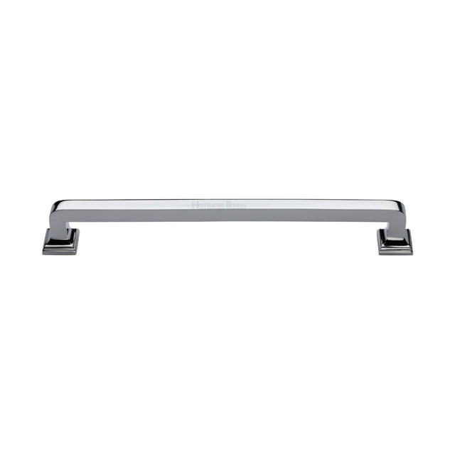This is an image of a Heritage Brass - Door Pull Handle Square Vintage Design 338mm Polished Chrome Finish, v1964-338-pc that is available to order from T.H Wiggans Ironmongery in Kendal.