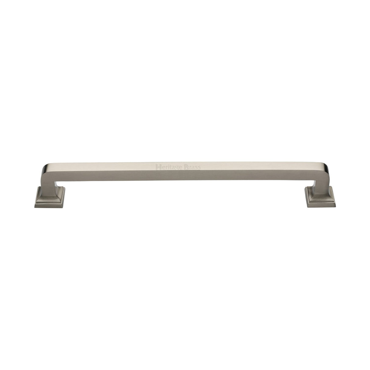 This is an image of a Heritage Brass - Door Pull Handle Square Vintage Design 338mm Satin Nickel Finish, v1964-338-sn that is available to order from T.H Wiggans Ironmongery in Kendal.