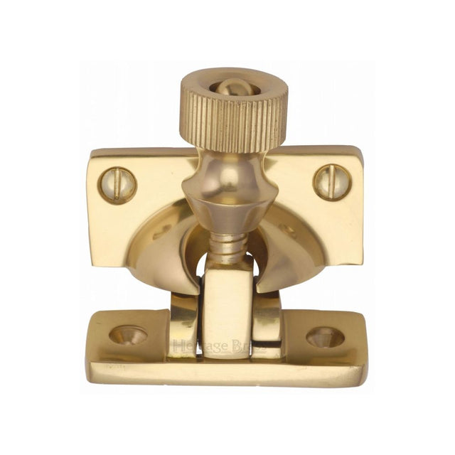 This is an image of a Heritage Brass - Brighton Sash Fastener Polished Brass Finish, v2055-pb that is available to order from T.H Wiggans Ironmongery in Kendal.