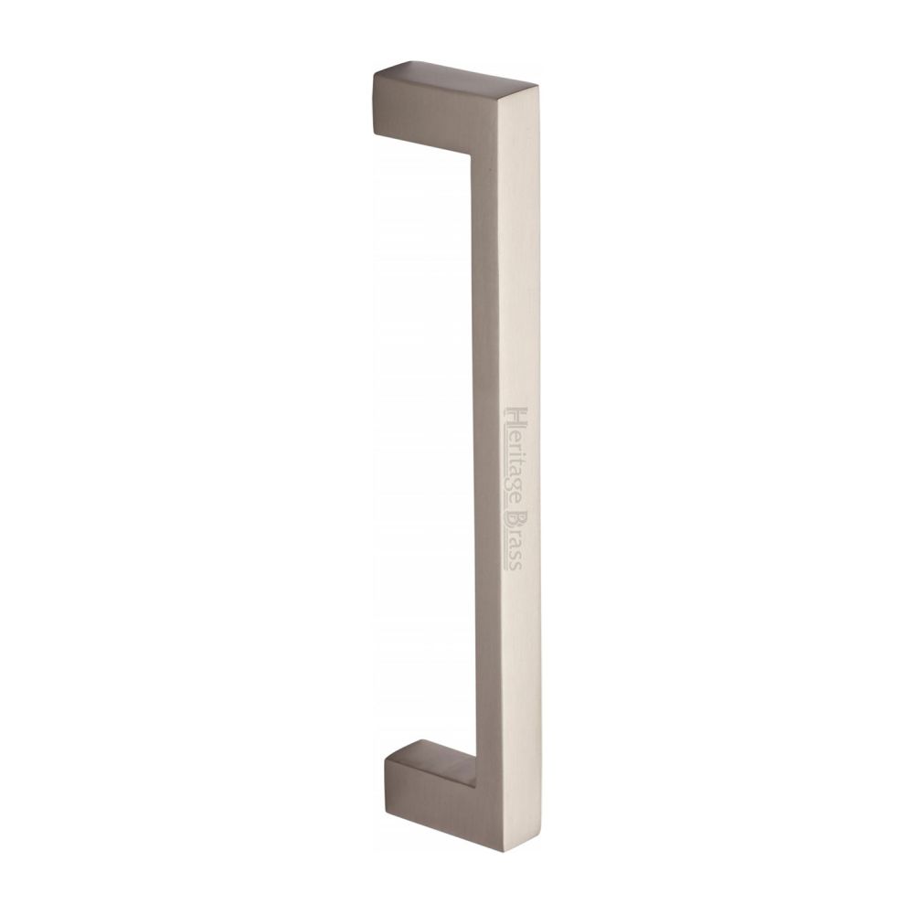 This is an image of a Heritage Brass - Door Pull Handle Satin Nickel Finish, v2056-sn that is available to order from T.H Wiggans Ironmongery in Kendal.