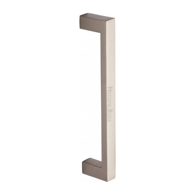 This is an image of a Heritage Brass - Door Pull Handle Satin Nickel Finish, v2056-sn that is available to order from T.H Wiggans Ironmongery in Kendal.