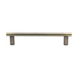 This is an image of a Heritage Brass - Door Pull Handle 19mm Round Bar Design 336mm Antique Brass Finish, v2059-336-at that is available to order from T.H Wiggans Ironmongery in Kendal.