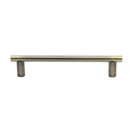 This is an image of a Heritage Brass - Door Pull Handle 19mm Round Bar Design 336mm Antique Brass Finish, v2059-336-at that is available to order from T.H Wiggans Ironmongery in Kendal.