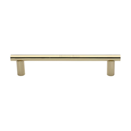 This is an image of a Heritage Brass - Door Pull Handle 19mm Round Bar Design 336mm Polished Brass Finish, v2059-336-pb that is available to order from T.H Wiggans Ironmongery in Kendal.