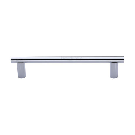 This is an image of a Heritage Brass - Door Pull Handle 19mm Round Bar Design 336mm Polished Chrome Finish, v2059-336-pc that is available to order from T.H Wiggans Ironmongery in Kendal.
