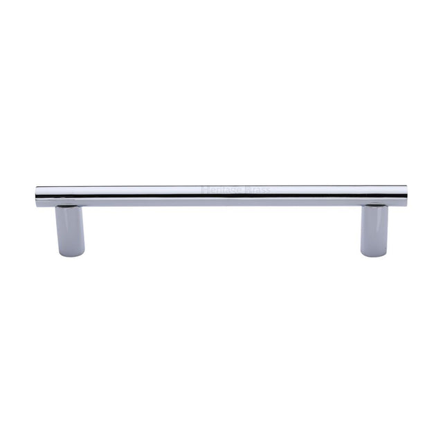 This is an image of a Heritage Brass - Door Pull Handle 19mm Round Bar Design 336mm Polished Chrome Finish, v2059-336-pc that is available to order from T.H Wiggans Ironmongery in Kendal.