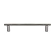 This is an image of a Heritage Brass - Door Pull Handle 19mm Round Bar Design 336mm Satin Nickel Finish, v2059-336-sn that is available to order from T.H Wiggans Ironmongery in Kendal.