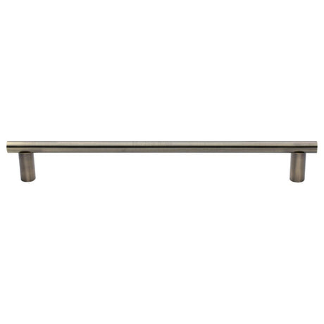 This is an image of a Heritage Brass - Door Pull Handle 19mm Round Bar Design 489mm Antique Brass Finish, v2059-489-at that is available to order from T.H Wiggans Ironmongery in Kendal.
