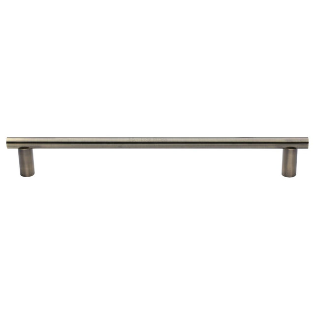 This is an image of a Heritage Brass - Door Pull Handle 19mm Round Bar Design 489mm Antique Brass Finish, v2059-489-at that is available to order from T.H Wiggans Ironmongery in Kendal.