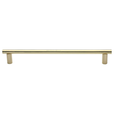 This is an image of a Heritage Brass - Door Pull Handle 19mm Round Bar Design 489mm Polished Brass Finish, v2059-489-pb that is available to order from T.H Wiggans Ironmongery in Kendal.