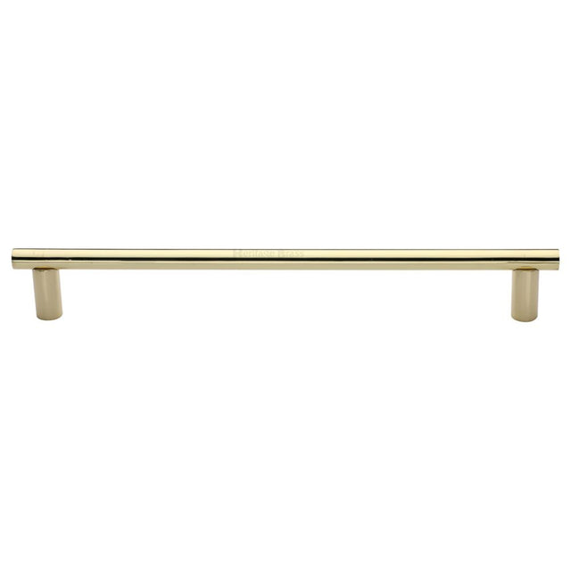 This is an image of a Heritage Brass - Door Pull Handle 19mm Round Bar Design 489mm Polished Brass Finish, v2059-489-pb that is available to order from T.H Wiggans Ironmongery in Kendal.
