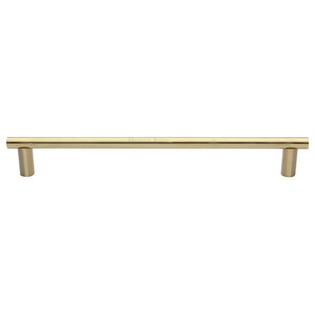 This is an image of a Heritage Brass - Door Pull Handle 19mm Round Bar Design 489mm Satin Brass Finish, v2059-489-sb that is available to order from T.H Wiggans Ironmongery in Kendal.