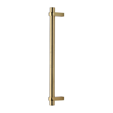 This is an image of a Heritage Brass - Door Pull Handle Industrial Design 353mm Polished Brass Finish, v2485-353-pb that is available to order from T.H Wiggans Ironmongery in Kendal.