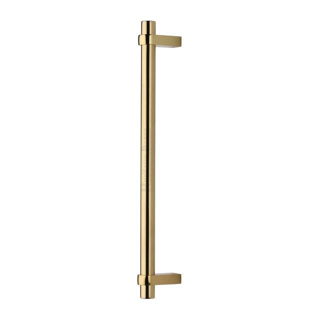 This is an image of a Heritage Brass - Door Pull Handle Industrial Design 353mm Polished Brass Finish, v2485-353-pb that is available to order from T.H Wiggans Ironmongery in Kendal.
