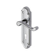 This is an image of a Heritage Brass - Door Handle Lever Lock Meridian Design Polished Chrome Finish, v300-pc that is available to order from T.H Wiggans Ironmongery in Kendal.
