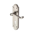 This is an image of a Heritage Brass - Door Handle Lever Lock Meridian Design Satin Nickel Finish, v300-sn that is available to order from T.H Wiggans Ironmongery in Kendal.