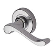 This is an image of a Heritage Brass - Door Handle Lever Latch on 53mm Round Rose Bedford Design Polished, v3010-pc that is available to order from T.H Wiggans Ironmongery in Kendal.