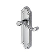 This is an image of a Heritage Brass - Door Handle Lever Latch Meridian Design Polished Chrome Finish, v313-pc that is available to order from T.H Wiggans Ironmongery in Kendal.