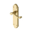 This is an image of a Heritage Brass - Door Handle Lever Latch Meridian Design Satin Brass Finish, v313-sb that is available to order from T.H Wiggans Ironmongery in Kendal.