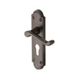 This is an image of a Heritage Brass - Door Handle Euro Profile Plate Meridian Design Matt Bronze Fini, v327-48-mb that is available to order from T.H Wiggans Ironmongery in Kendal.